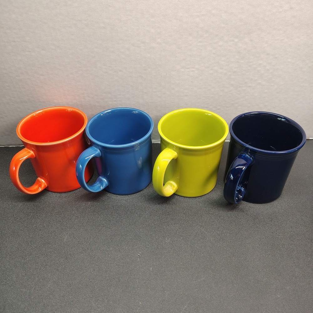 Fiesta Coffee Mug Set Multi-Color HLC USA Ceramic Java Cups 4pc